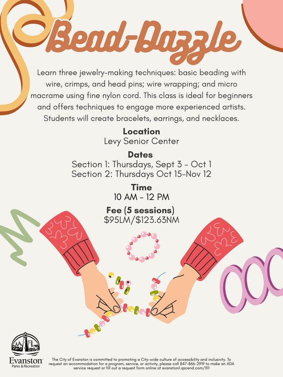 Bead Dazzle Flier with class information