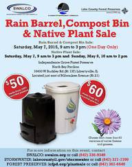 compost bin rain barrel native plant sale
