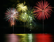 fireworks over lake