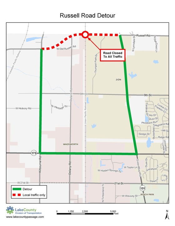 Russell Road to Close at Railroad Crossing for Repairs to Culvert