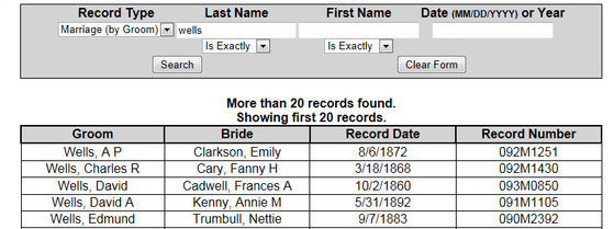 Online Records Index Search