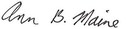 Ann Maine signature