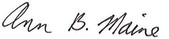 Ann Maine signature