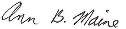 Ann Maine signature