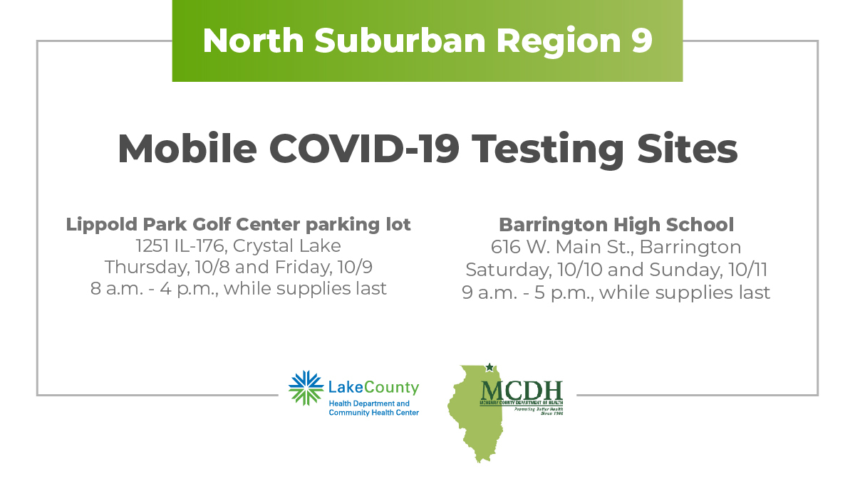 Mobile COVID-19 Testing Sites in Crystal Lake and Barrington
