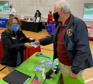 Clerk O'Connor with retired firefighter