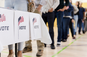 Voters in line
