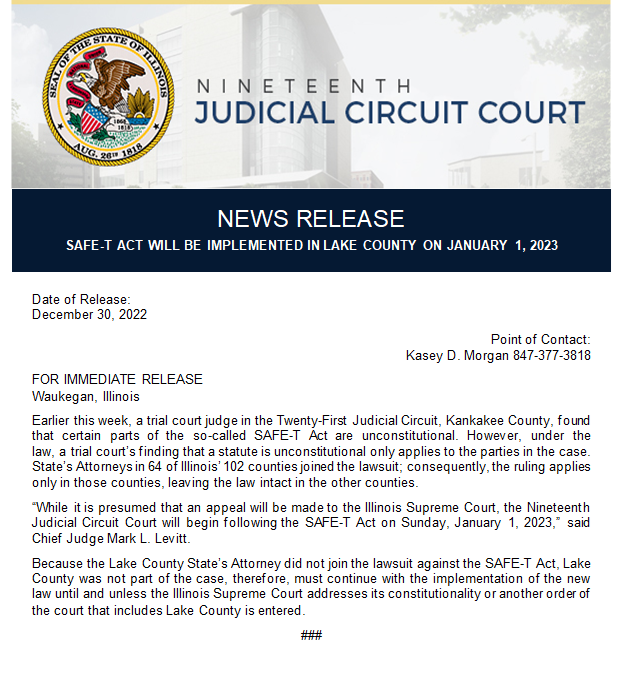 SAFET ACT TO BE IMPLEMENTED JANUARY 1, 2023