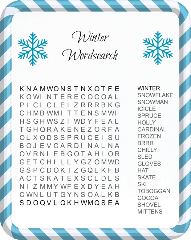 winter word search