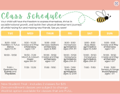 Just Bee You Class Schedule
