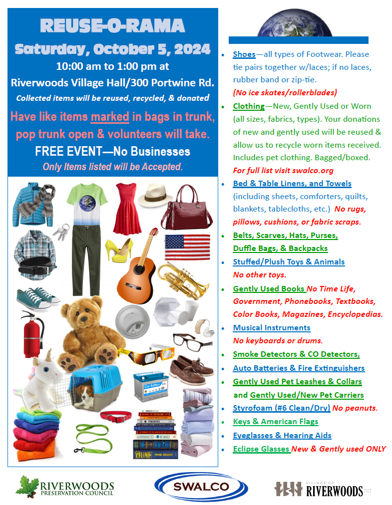 SWALCO Reuse-O-Rama Riverwoods October 5 2024 Flyer