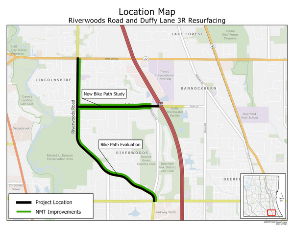 Riverwoods Road and Duffy Lane