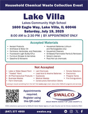 Lake Villa Household Chemical Waste Collection Event SWALCO 2025
