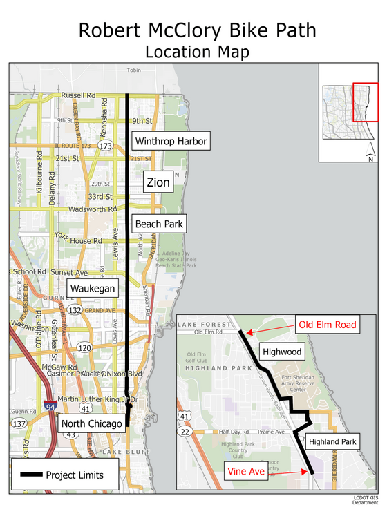 Robert McClory Bike Path Map 