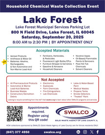 SWALCO Lake Forest household chemical waste collection event 2025 flyer