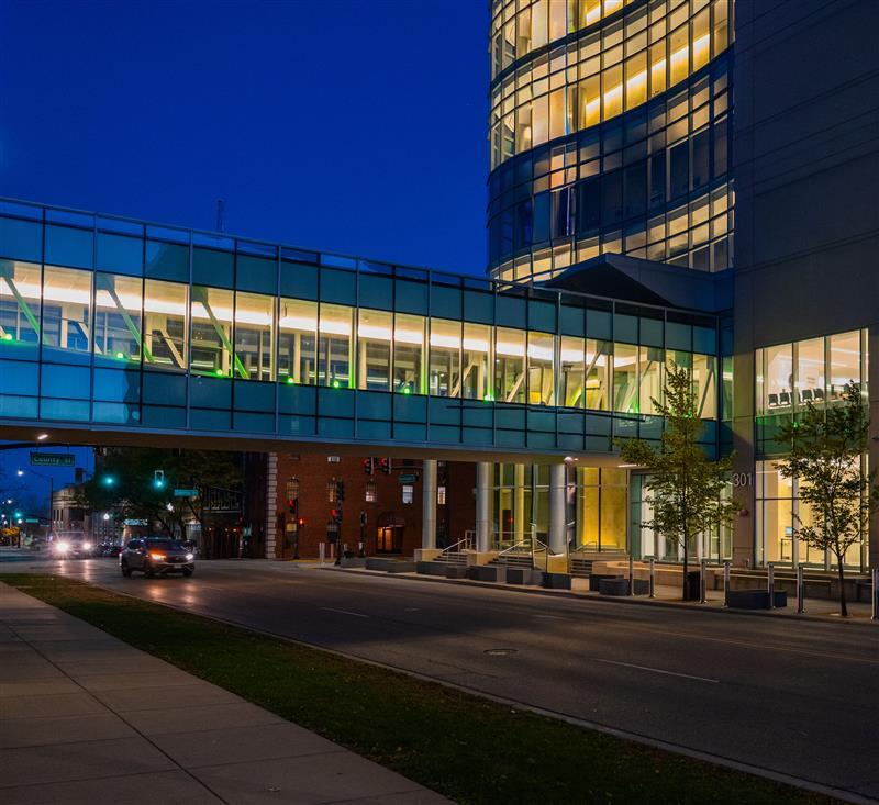 Operation Green Light at Waukegan Administrative Building Pedestrian Bridge