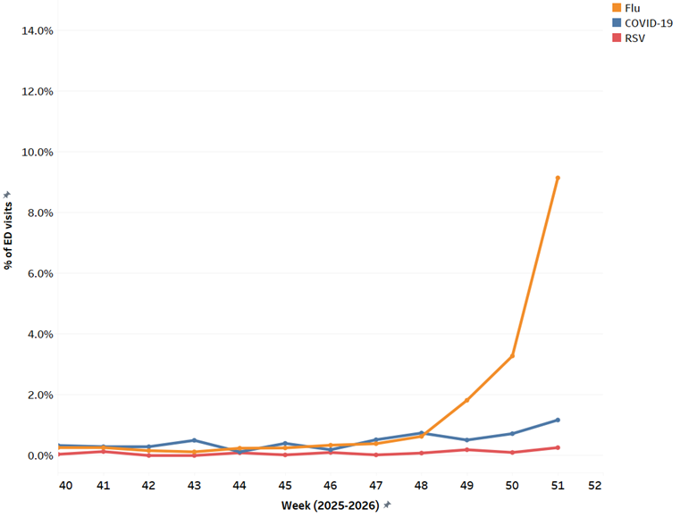 Emergency Department Visit Rates (%) in Lake County, IL, 2025–2026 Season