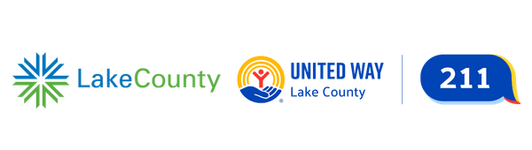 Lake County Logo, United Way Logo and 211 Logo
