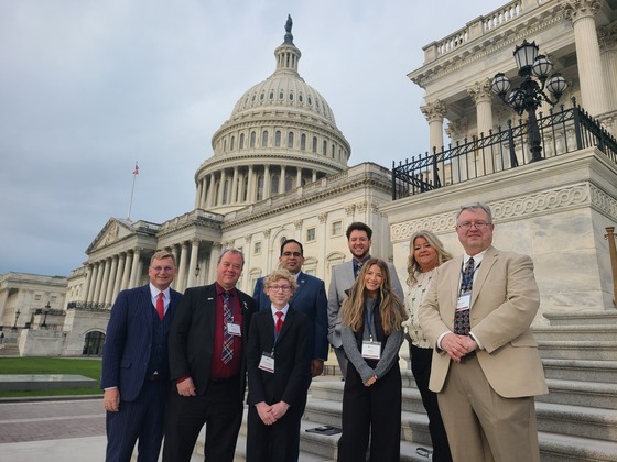 Lake County Clerk Anthony Vega standing outside with other individuals in Washington DC