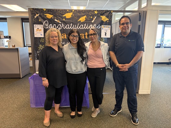 A photo of our graduating intern, along with Clerk Anthony Vega