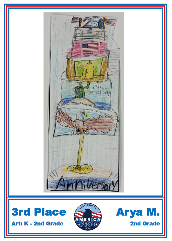 America 250 Contest Art Winners_Arya M., 2nd Grade