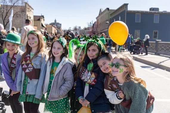 girlscots at st. patrick's day parade