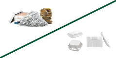Paper shredding and foam recycling graphic