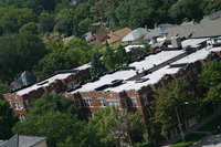 Aerial shot of multifamily and single-family units