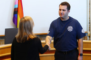 Ryan Peacocke sworn in as a Firefighter/Paramedic