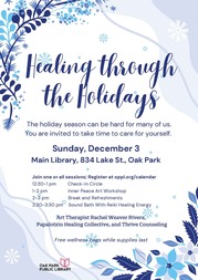 Healing Through the Holidays flyer