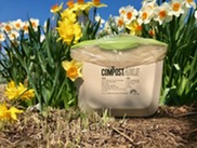 Compost bucket in spring