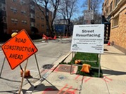 Street resurfacing sign