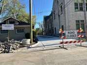 Alley improvement construction in Oak Park