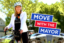 Move with the Mayor graphic with President Vicki Scaman