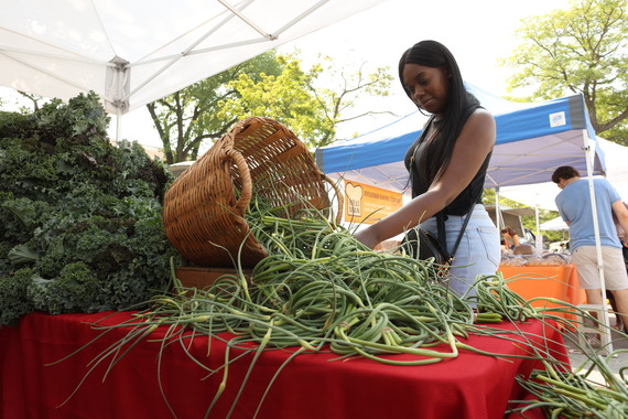 Shopper at Oak Park Farmers' Market