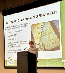 Fleet Services Superintendent Ken Crowley speaks at Green Drives