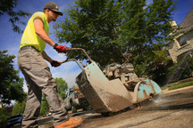 Public Works Streets Division at work in Oak Park