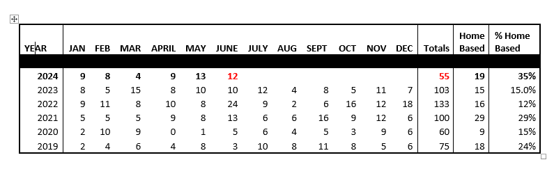 New business license chart June 2024