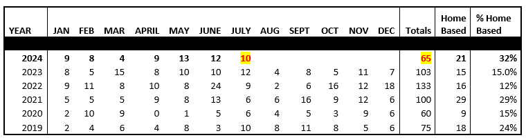 New Business Licenses chart July 2024