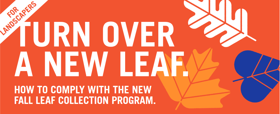 Landscaper leaf collection graphic