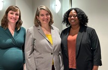 Preventative Homelessness Community Forum panelists Emily Metz, Jennifer Hill and Romiesha Tucker