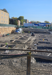 Pete's Fresh Market below-grade foundation construction