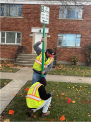 New parking sign installation