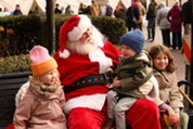 Santa on Marion Street during Downtown Oak Park Winterfest event