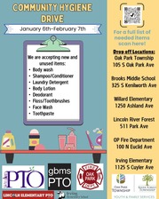 Oak Park Township hygiene item dropoff flyer