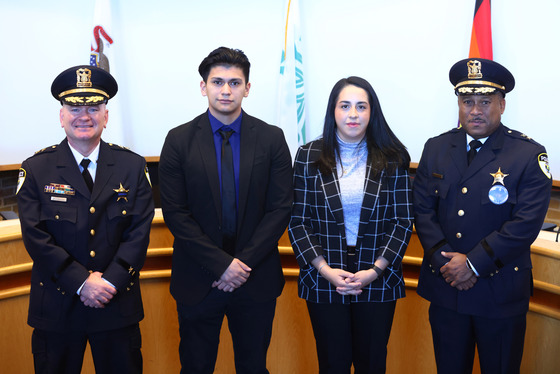 Swearing in ceremony for Pablo George and Deyaelibe Alcantar