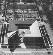 Aerial photo of Village Hall taken in 1970s