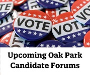Oak Park Library candidate forums graphic