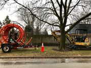 Conduit trenching construction equipement