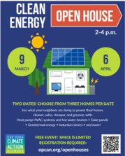 OPCAN Clean Energy Open House graphic